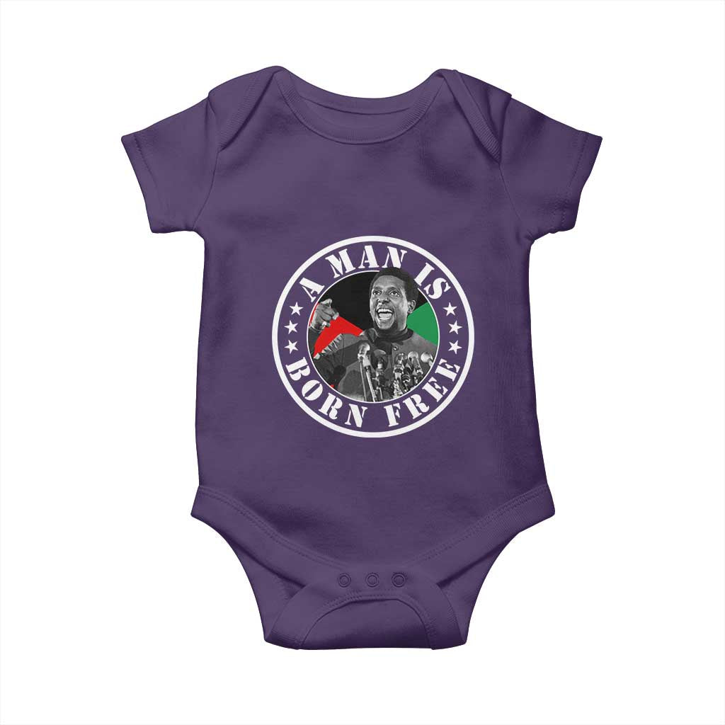 Stokely Carmichael Baby Onesie A Man Is Born Free Kwame Ture Civil Rights Leader TS11 Purple Print Your Wear