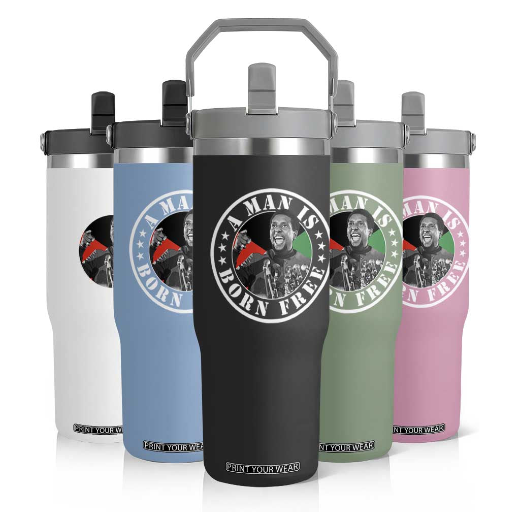 Stokely Carmichael Flip Straw Tumbler A Man Is Born Free Kwame Ture Civil Rights Leader TS11 Print Your Wear