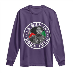 Stokely Carmichael Long Sleeve Shirt A Man Is Born Free Kwame Ture Civil Rights Leader TS11 Purple Print Your Wear