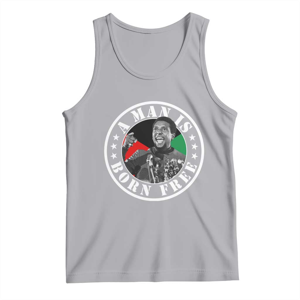 Stokely Carmichael Tank Top A Man Is Born Free Kwame Ture Civil Rights Leader TS11 Athletic Heather Print Your Wear