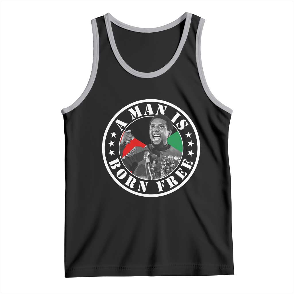 Stokely Carmichael Tank Top A Man Is Born Free Kwame Ture Civil Rights Leader TS11 Black Athletic Heather Print Your Wear