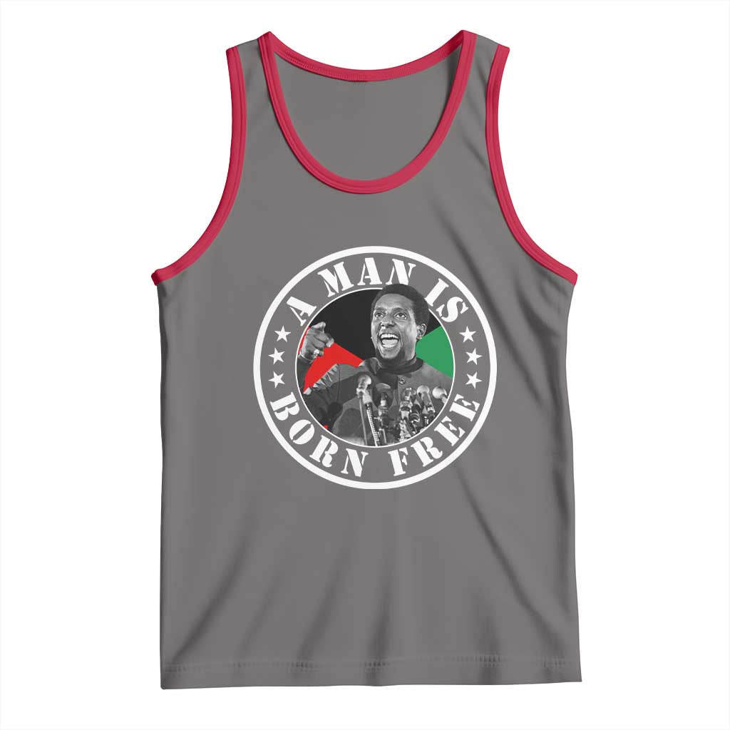 Stokely Carmichael Tank Top A Man Is Born Free Kwame Ture Civil Rights Leader TS11 Deep Heather Red Print Your Wear