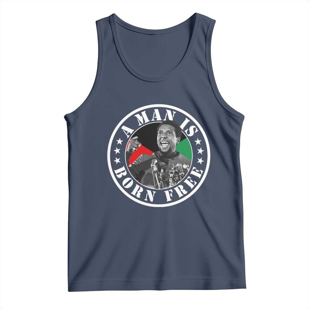 Stokely Carmichael Tank Top A Man Is Born Free Kwame Ture Civil Rights Leader TS11 Navy Print Your Wear
