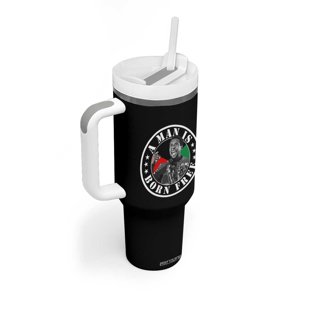 Stokely Carmichael Tumbler With Handle A Man Is Born Free Kwame Ture Civil Rights Leader TS11 Print Your Wear