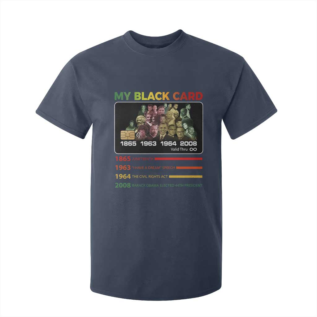 Black History T Shirt For Kid My Black Card Greatest African American Leaders TS11 Navy Print Your Wear