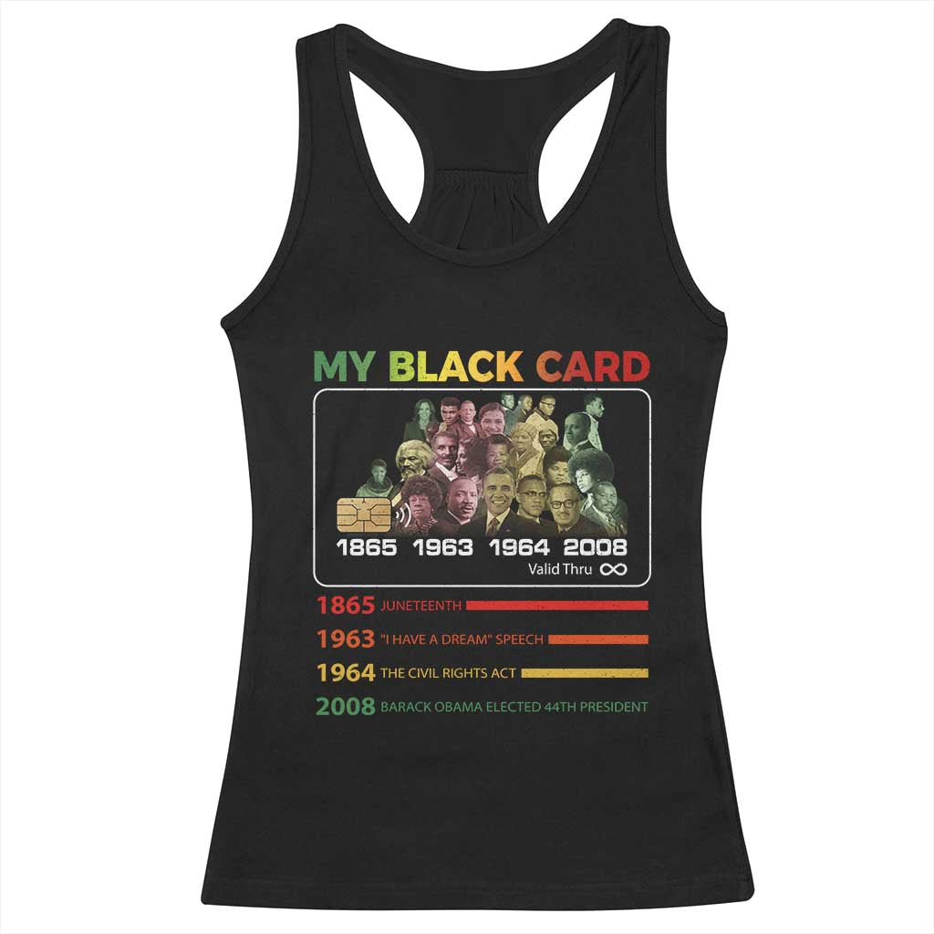 Black History Racerback Tank Top My Black Card Greatest African American Leaders TS11 Black Print Your Wear
