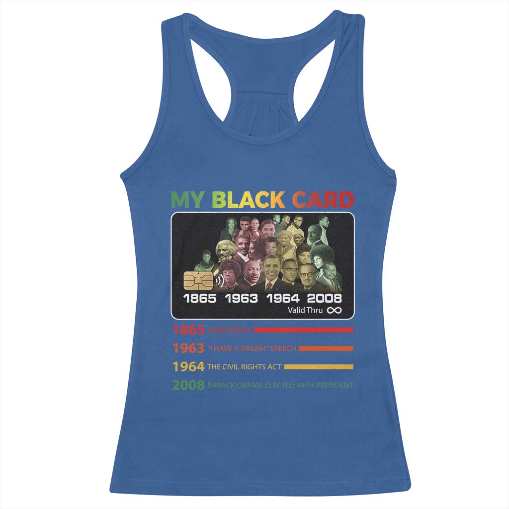 Black History Racerback Tank Top My Black Card Greatest African American Leaders TS11 Royal Blue Print Your Wear