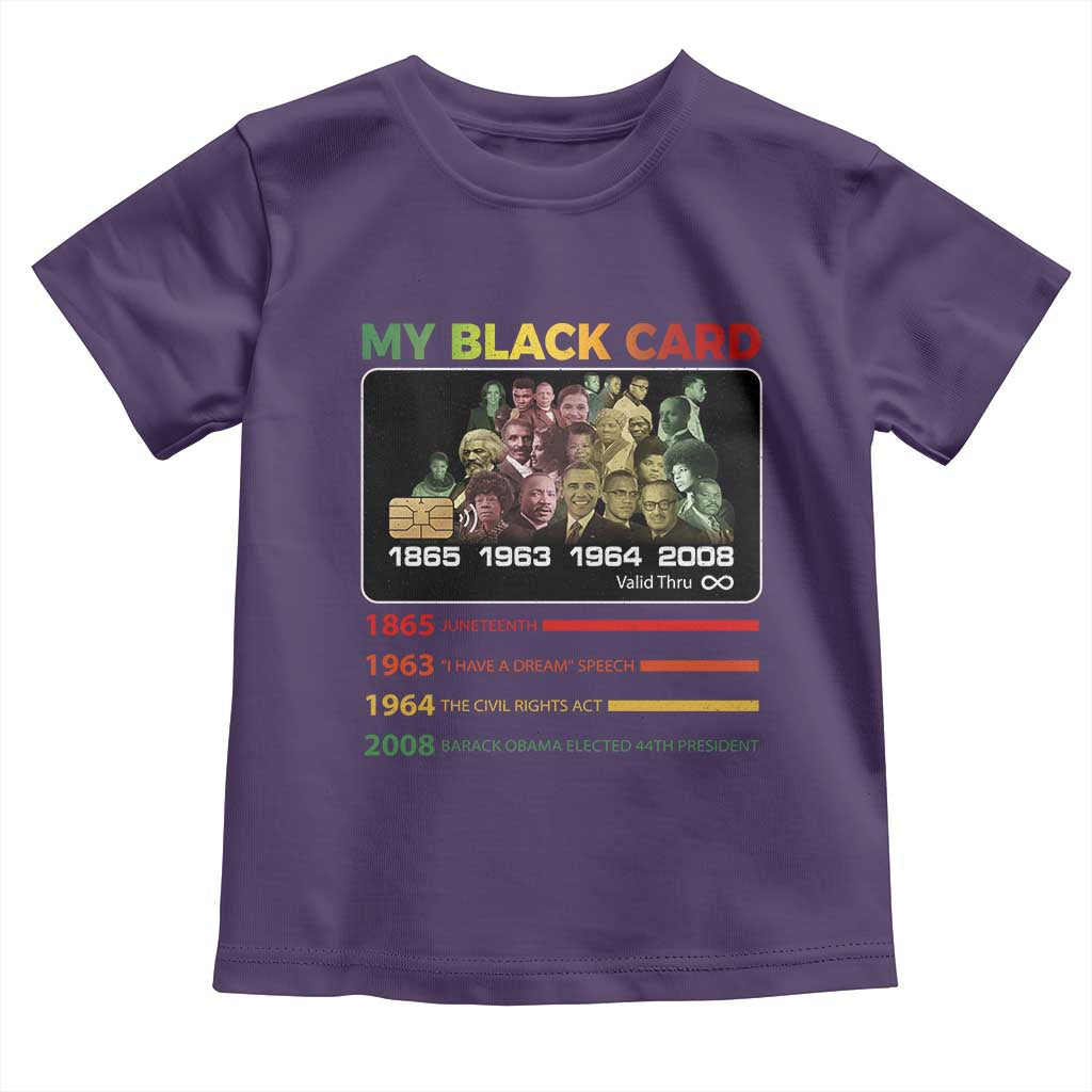 Black History Toddler T Shirt My Black Card Greatest African American Leaders TS11 Purple Print Your Wear