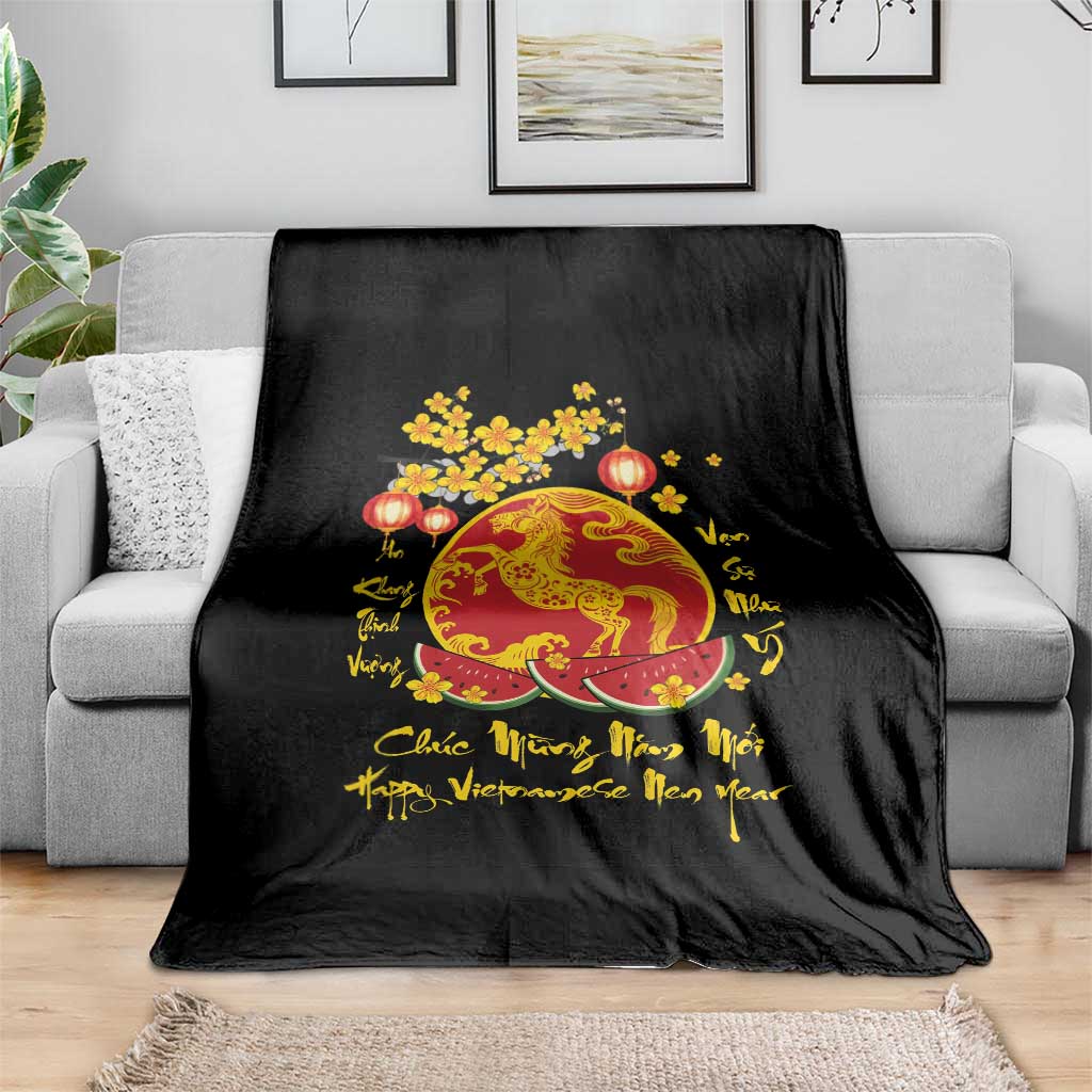 Vietnamese Lunar New Year 2026 Throw Blanket Chuc Mung Nam Moi Tet Holiday Horse Zodiac TS11 Print Your Wear