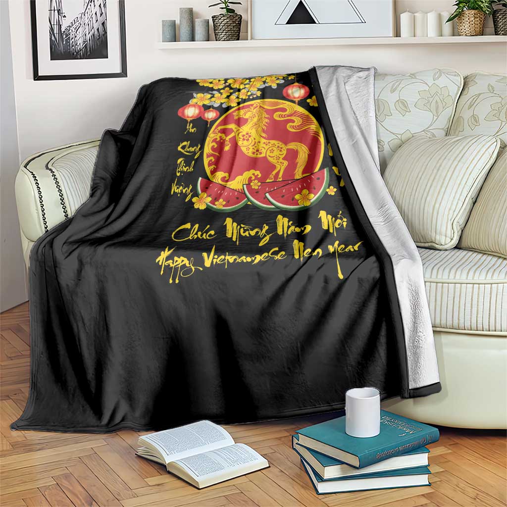 Vietnamese Lunar New Year 2026 Throw Blanket Chuc Mung Nam Moi Tet Holiday Horse Zodiac TS11 Print Your Wear