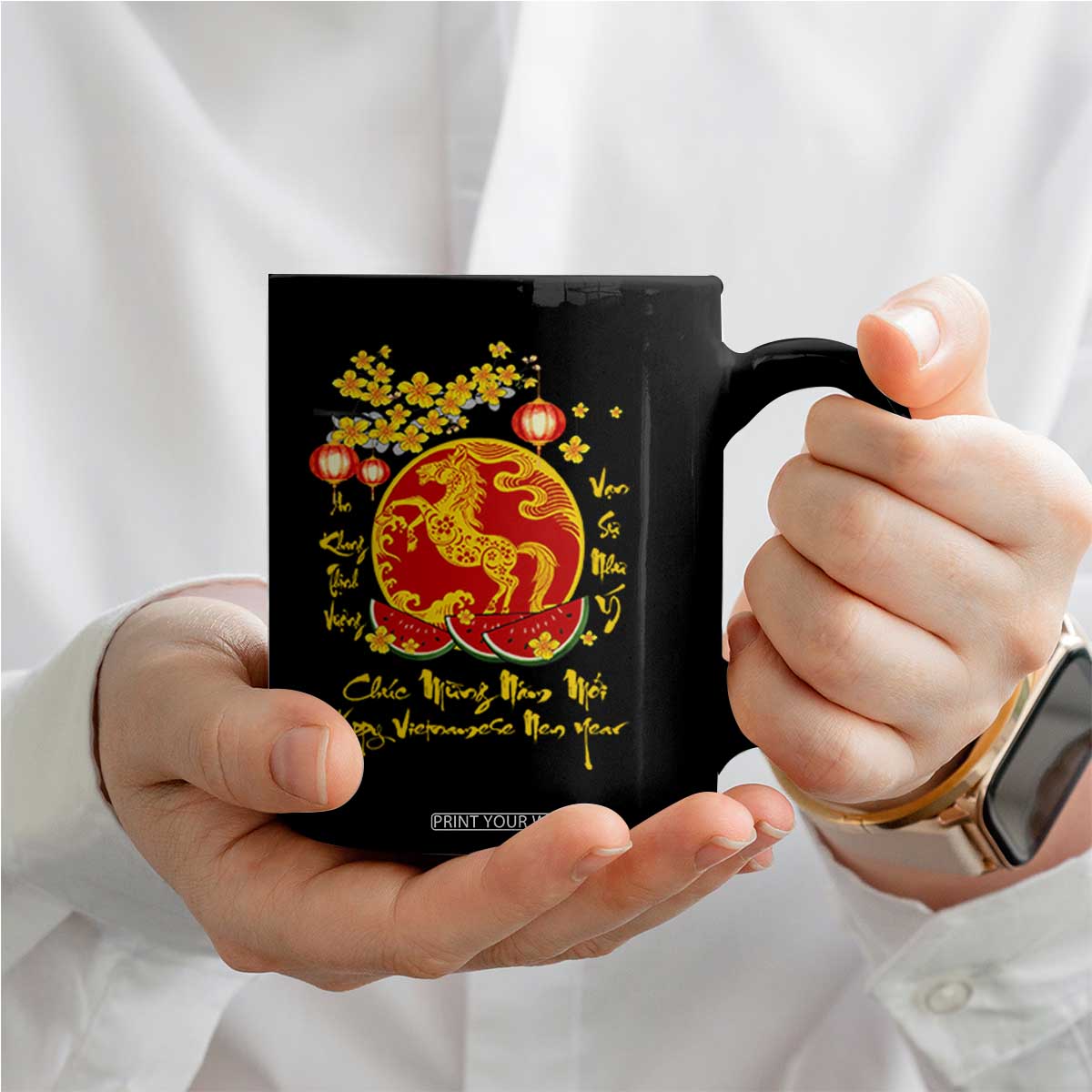 Vietnamese Lunar New Year 2026 Coffee Mug Chuc Mung Nam Moi Tet Holiday Horse Zodiac TS11 Print Your Wear