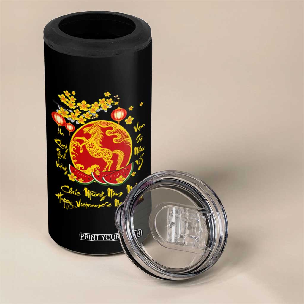 Vietnamese Lunar New Year 2026 4 in 1 Can Cooler Tumbler Chuc Mung Nam Moi Tet Holiday Horse Zodiac TS11 Print Your Wear