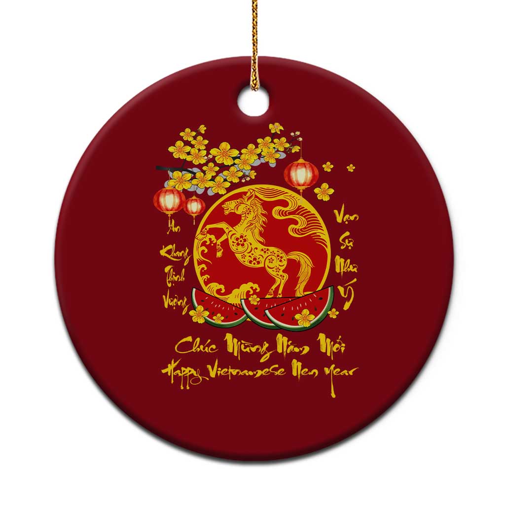 Vietnamese Lunar New Year 2026 Ceramic Ornament Chuc Mung Nam Moi Tet Holiday Horse Zodiac TS11 1pc Red Print Your Wear