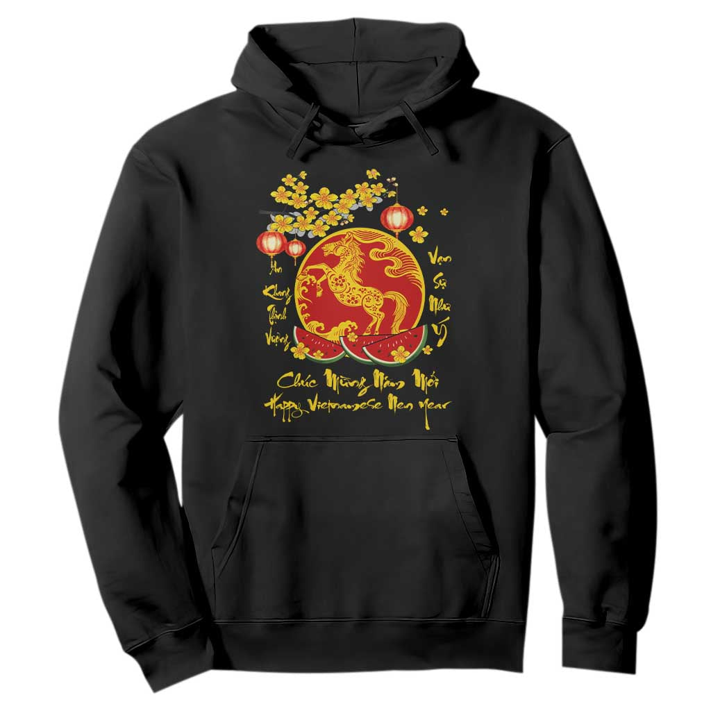 Vietnamese Lunar New Year 2026 Hoodie Chuc Mung Nam Moi Tet Holiday Horse Zodiac TS11 Black Print Your Wear