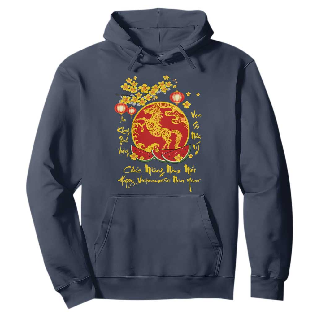 Vietnamese Lunar New Year 2026 Hoodie Chuc Mung Nam Moi Tet Holiday Horse Zodiac TS11 Navy Print Your Wear