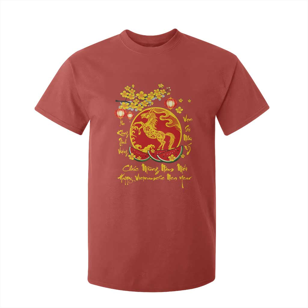 Vietnamese Lunar New Year 2026 T Shirt For Kid Chuc Mung Nam Moi Tet Holiday Horse Zodiac TS11 Red Print Your Wear