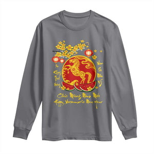Vietnamese Lunar New Year 2026 Long Sleeve Shirt Chuc Mung Nam Moi Tet Holiday Horse Zodiac TS11 Charcoal Print Your Wear