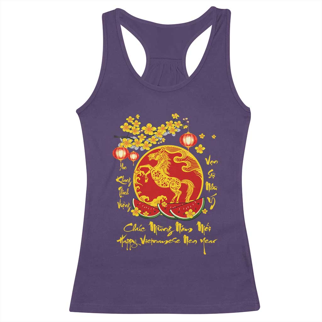 Vietnamese Lunar New Year 2026 Racerback Tank Top Chuc Mung Nam Moi Tet Holiday Horse Zodiac TS11 Purple Print Your Wear