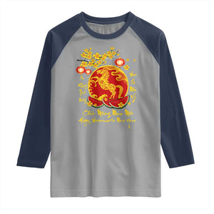 Vietnamese Lunar New Year 2026 Raglan Shirt Chuc Mung Nam Moi Tet Holiday Horse Zodiac TS11 Sport Gray Navy Print Your Wear
