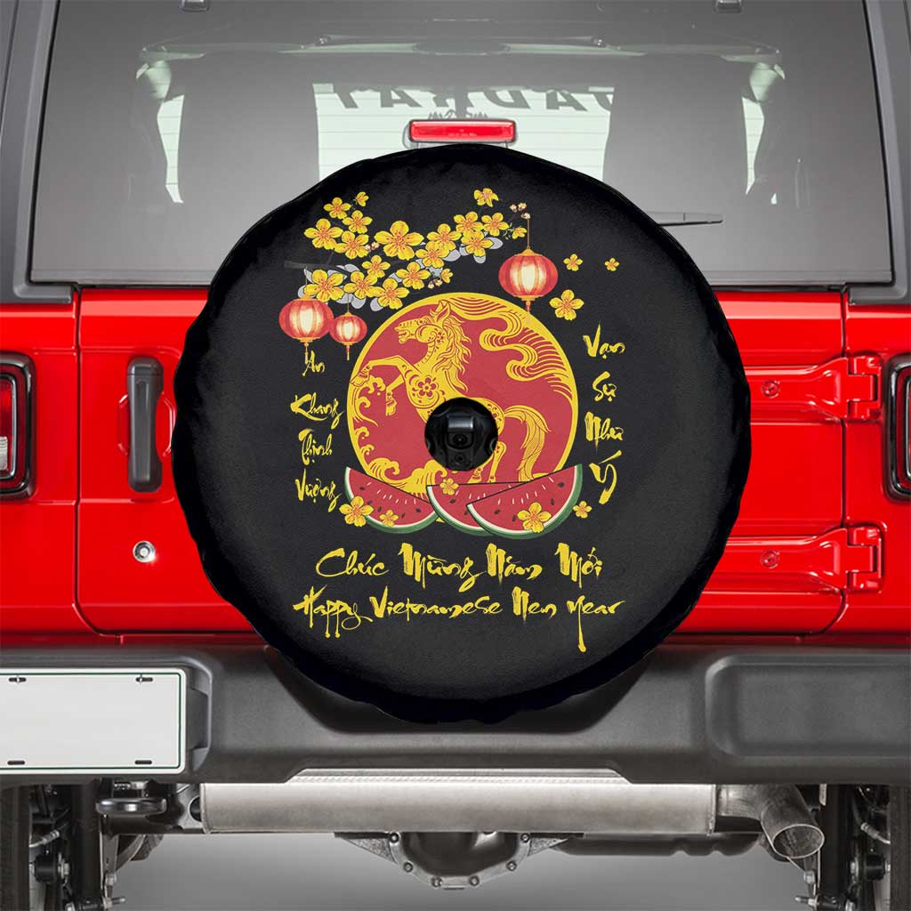 Vietnamese Lunar New Year 2026 Spare Tire Cover Chuc Mung Nam Moi Tet Holiday Horse Zodiac TS11 Black Print Your Wear