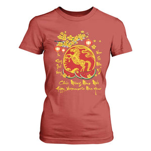 Vietnamese Lunar New Year 2026 T Shirt For Women Chuc Mung Nam Moi Tet Holiday Horse Zodiac TS11 Red Print Your Wear