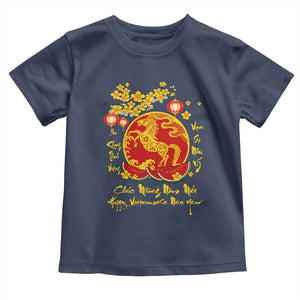 Vietnamese Lunar New Year 2026 Toddler T Shirt Chuc Mung Nam Moi Tet Holiday Horse Zodiac TS11 Navy Print Your Wear