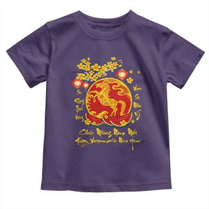 Vietnamese Lunar New Year 2026 Toddler T Shirt Chuc Mung Nam Moi Tet Holiday Horse Zodiac TS11 Purple Print Your Wear