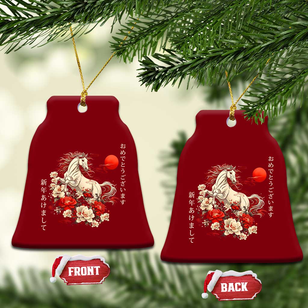 Japanese New Year 2026 Ceramic Ornament Year Of The Horse Botan Flower TS11 Print Your Wear