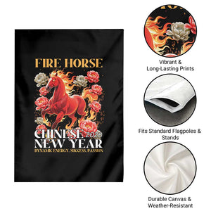 Year of The Fire Horse 2026 Garden Flag Chinese New Year Peony Flower TS11 Print Your Wear