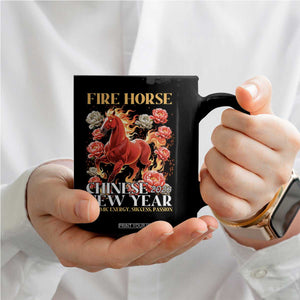 Year of The Fire Horse 2026 Coffee Mug Chinese New Year Peony Flower TS11 Print Your Wear