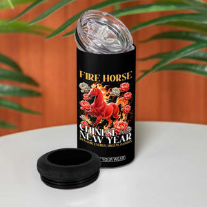 Year of The Fire Horse 2026 4 in 1 Can Cooler Tumbler Chinese New Year Peony Flower TS11 Print Your Wear