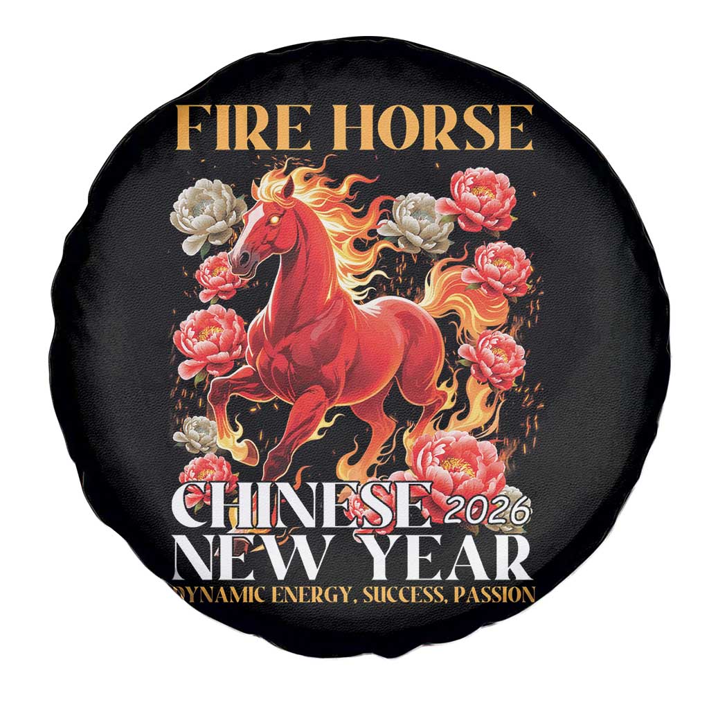 Year of The Fire Horse 2026 Spare Tire Cover Chinese New Year Peony Flower TS11 Print Your Wear
