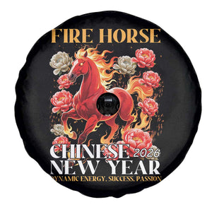 Year of The Fire Horse 2026 Spare Tire Cover Chinese New Year Peony Flower TS11 Print Your Wear