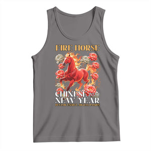 Year of The Fire Horse 2026 Tank Top Chinese New Year Peony Flower TS11 Deep Heather Print Your Wear