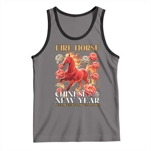 Year of The Fire Horse 2026 Tank Top Chinese New Year Peony Flower TS11 Deep Heather Black Print Your Wear