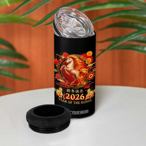 Year of The Fire Horse 4 in 1 Can Cooler Tumbler Funny Chinese Zodiac Lunar New Year 2026 TS11 Print Your Wear
