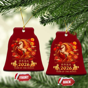 Year of The Fire Horse Ceramic Ornament Funny Chinese Zodiac Lunar New Year 2026 TS11 Print Your Wear