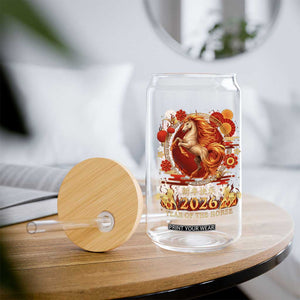 Year of The Fire Horse Glass Can Funny Chinese Zodiac Lunar New Year 2026 TS11 Print Your Wear