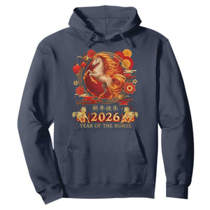 Year of The Fire Horse Hoodie Funny Chinese Zodiac Lunar New Year 2026 TS11 Navy Print Your Wear