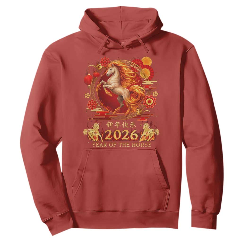 Year of The Fire Horse Hoodie Funny Chinese Zodiac Lunar New Year 2026 TS11 Red Print Your Wear