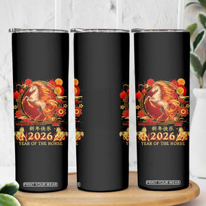 Year of The Fire Horse Skinny Tumbler Funny Chinese Zodiac Lunar New Year 2026 TS11 Print Your Wear