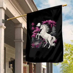Japanese New Year 2026 Garden Flag Year Of The Horse Sakura Cherry Blossom Shrine TS11 Print Your Wear