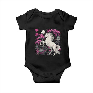 Japanese New Year 2026 Baby Onesie Year Of The Horse Sakura Cherry Blossom Shrine TS11 Black Print Your Wear
