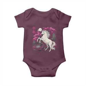 Japanese New Year 2026 Baby Onesie Year Of The Horse Sakura Cherry Blossom Shrine TS11 Maroon Print Your Wear