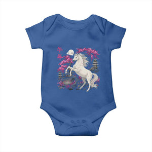 Japanese New Year 2026 Baby Onesie Year Of The Horse Sakura Cherry Blossom Shrine TS11 Royal Blue Print Your Wear