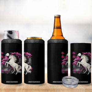 Japanese New Year 2026 4 in 1 Can Cooler Tumbler Year Of The Horse Sakura Cherry Blossom Shrine TS11 Print Your Wear