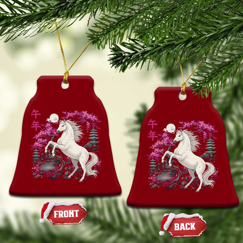 Japanese New Year 2026 Ceramic Ornament Year Of The Horse Sakura Cherry Blossom Shrine TS11 Print Your Wear
