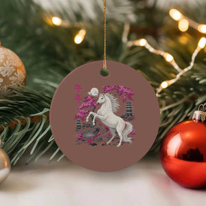 Japanese New Year 2026 Ceramic Ornament Year Of The Horse Sakura Cherry Blossom Shrine TS11 1pc Mocha Print Your Wear