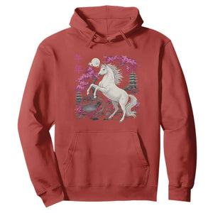 Japanese New Year 2026 Hoodie Year Of The Horse Sakura Cherry Blossom Shrine TS11 Red Print Your Wear