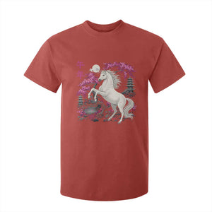 Japanese New Year 2026 T Shirt For Kid Year Of The Horse Sakura Cherry Blossom Shrine TS11 Red Print Your Wear